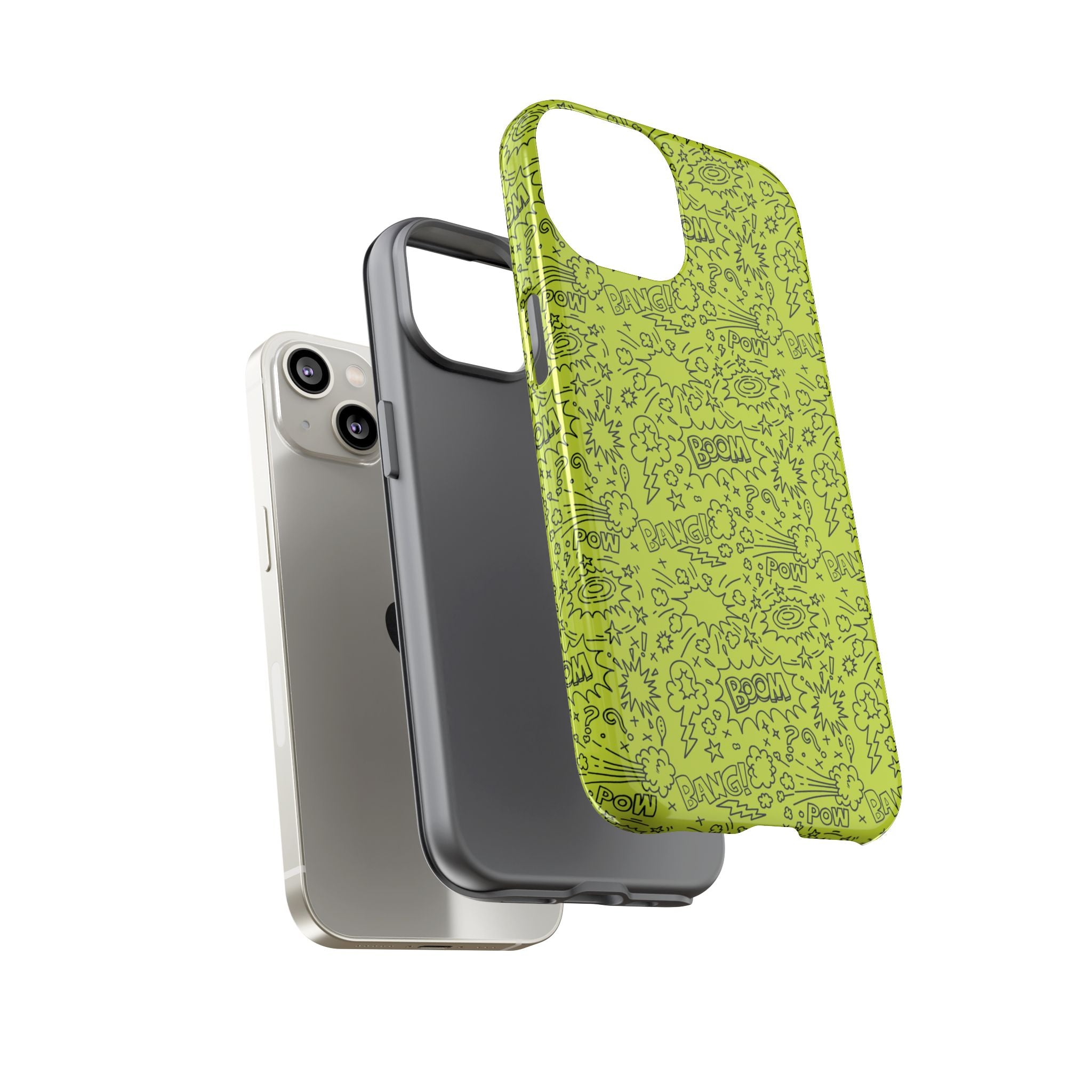 Neon Lime Wow Tough Case for iPhone, Galaxy, or Google Pixel
