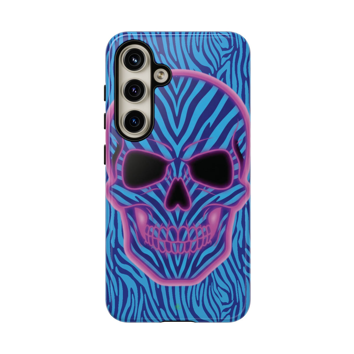 Neon Zebra Skull Tough Phone Case for iPhone, Galaxy, or Google Pixel