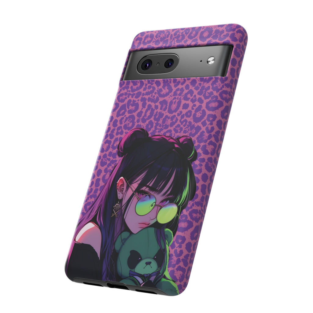 Purple Pink Leopard Kz iPhone, Galaxy and Google Tough Cases