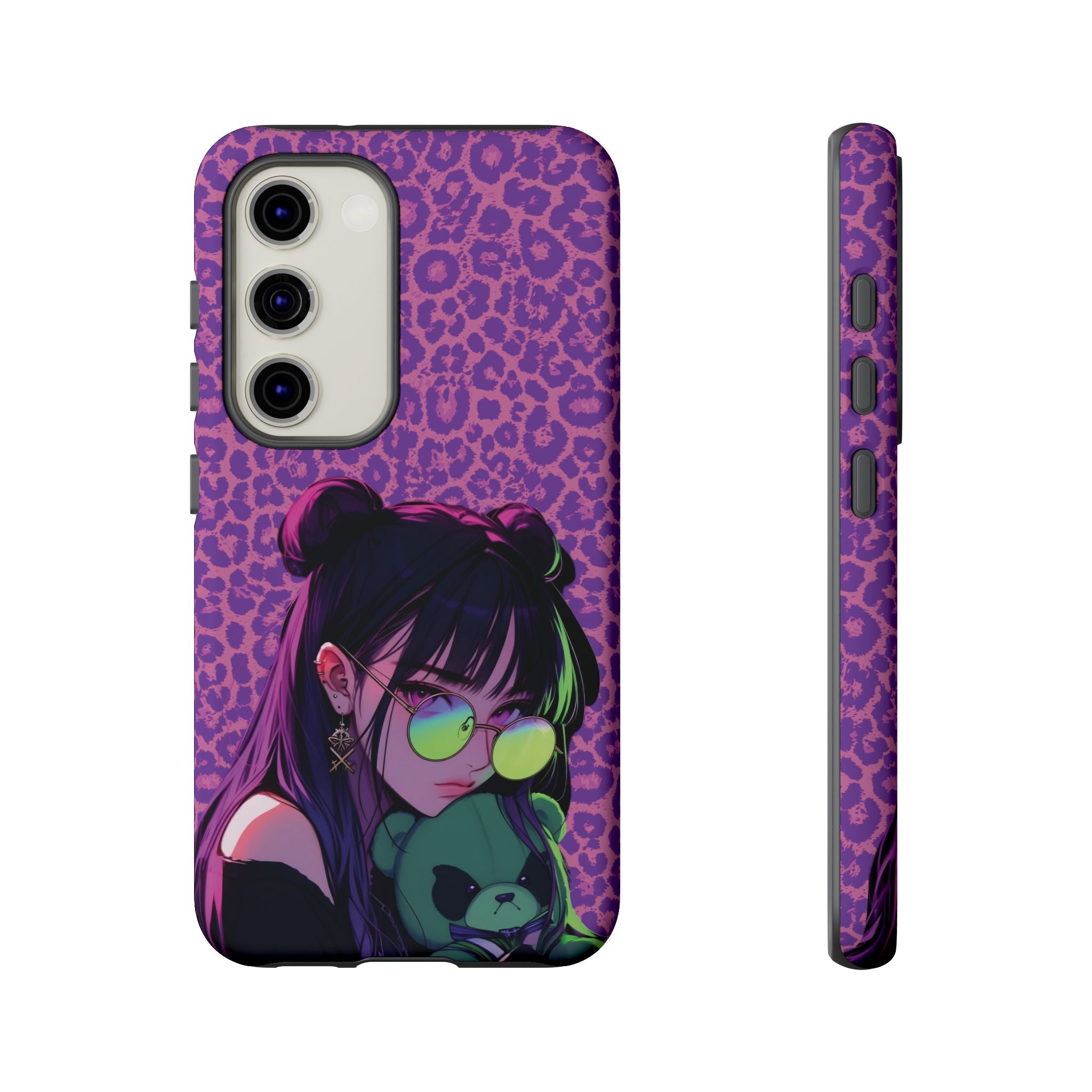 Purple Pink Leopard Kz iPhone, Galaxy and Google Tough Cases