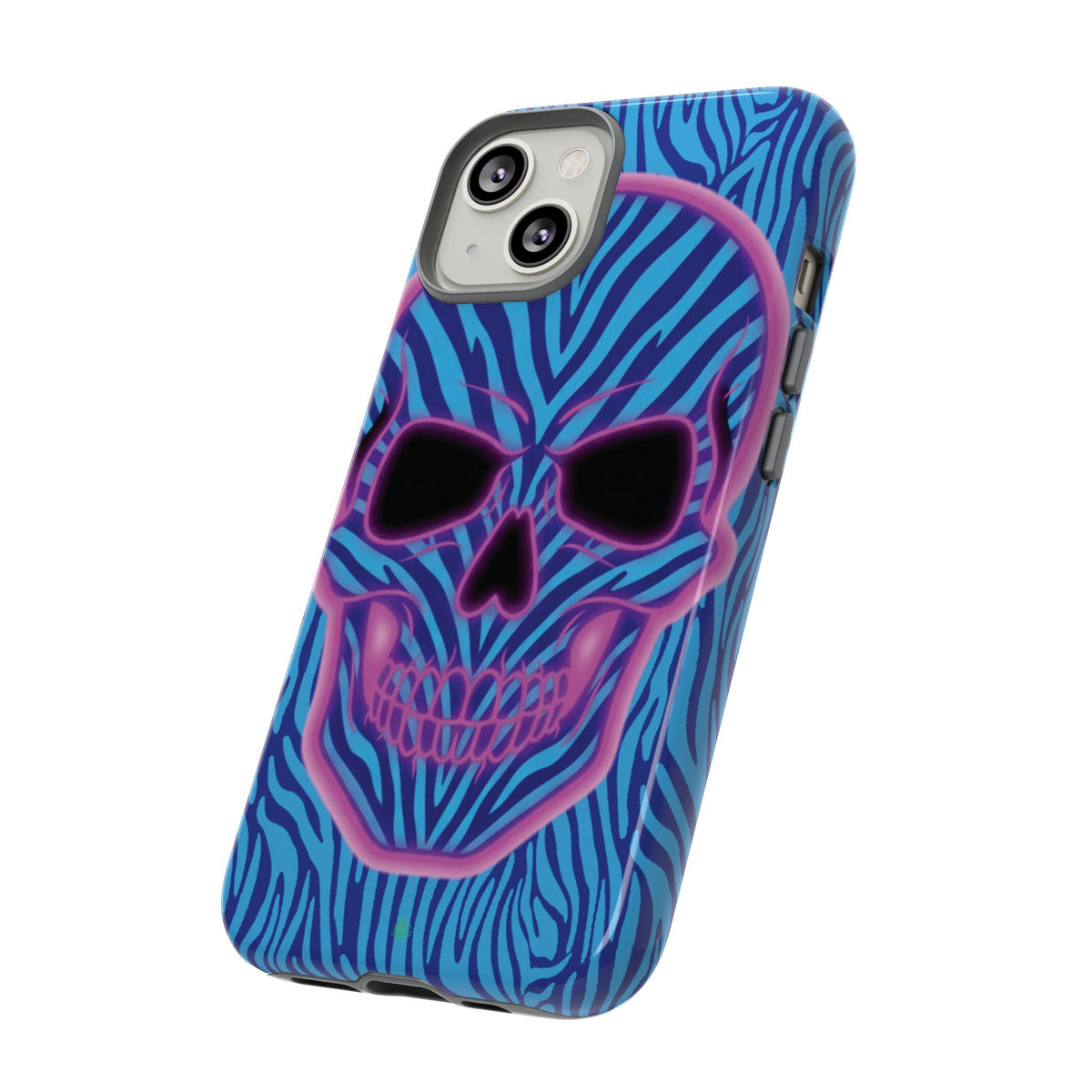 Neon Zebra Skull Tough Phone Case for iPhone, Galaxy, or Google Pixel