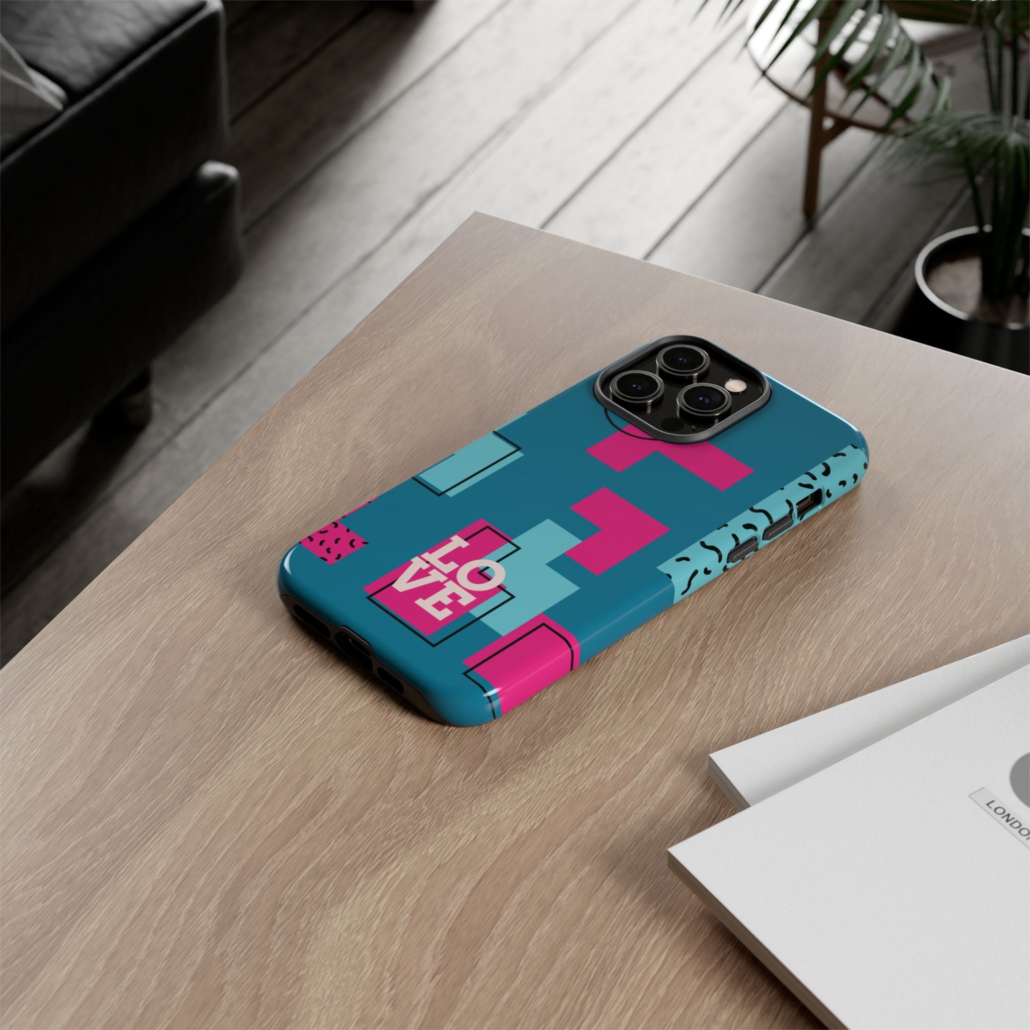 LOVE Teal Green Tough Phone Case for iPhone, Galaxy, or Google Pixel