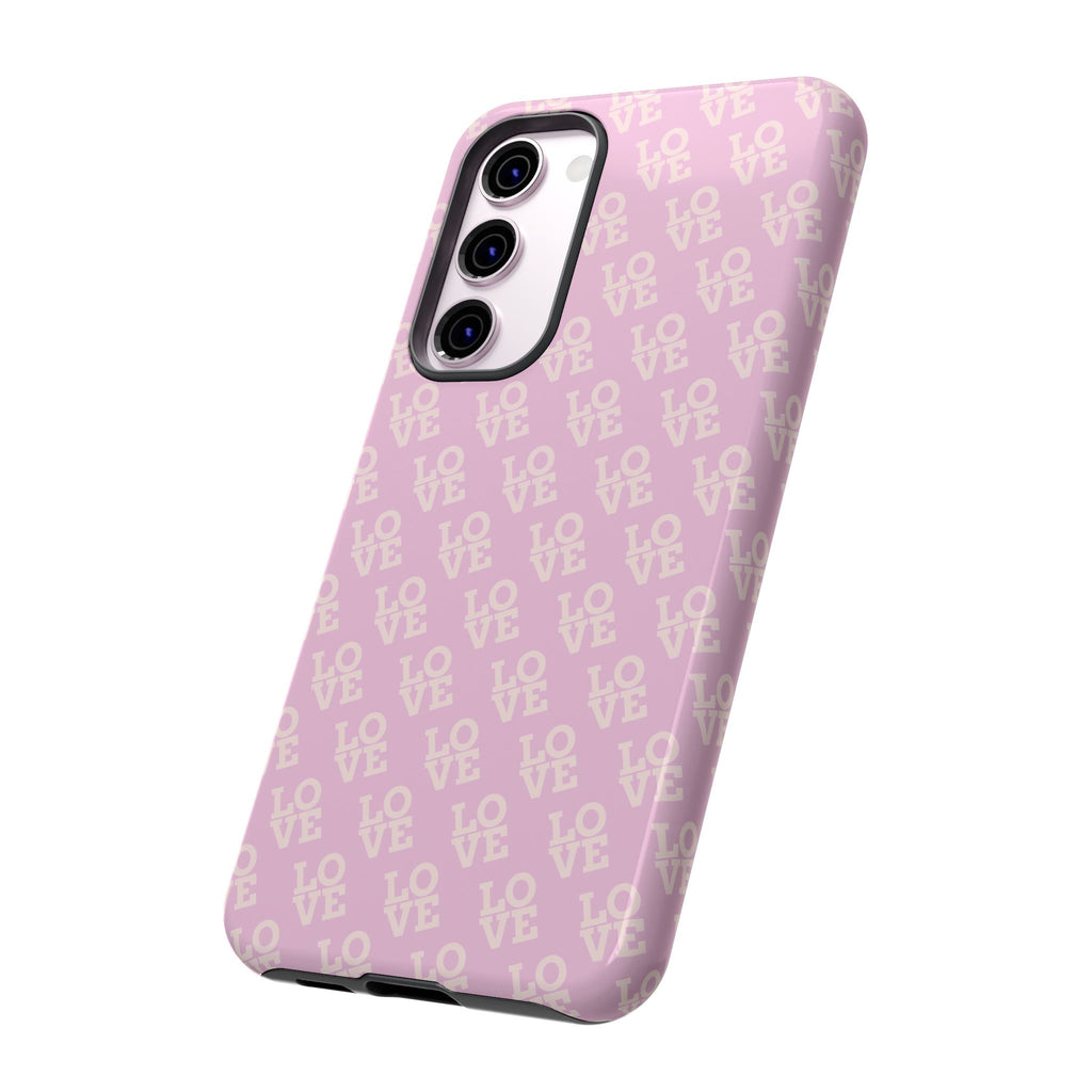 Pink 'LOVE' Pattern Tough Phone Case