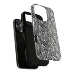 Black and White Zebra Print Tough Case iPhone, Galaxy and Google Pixel