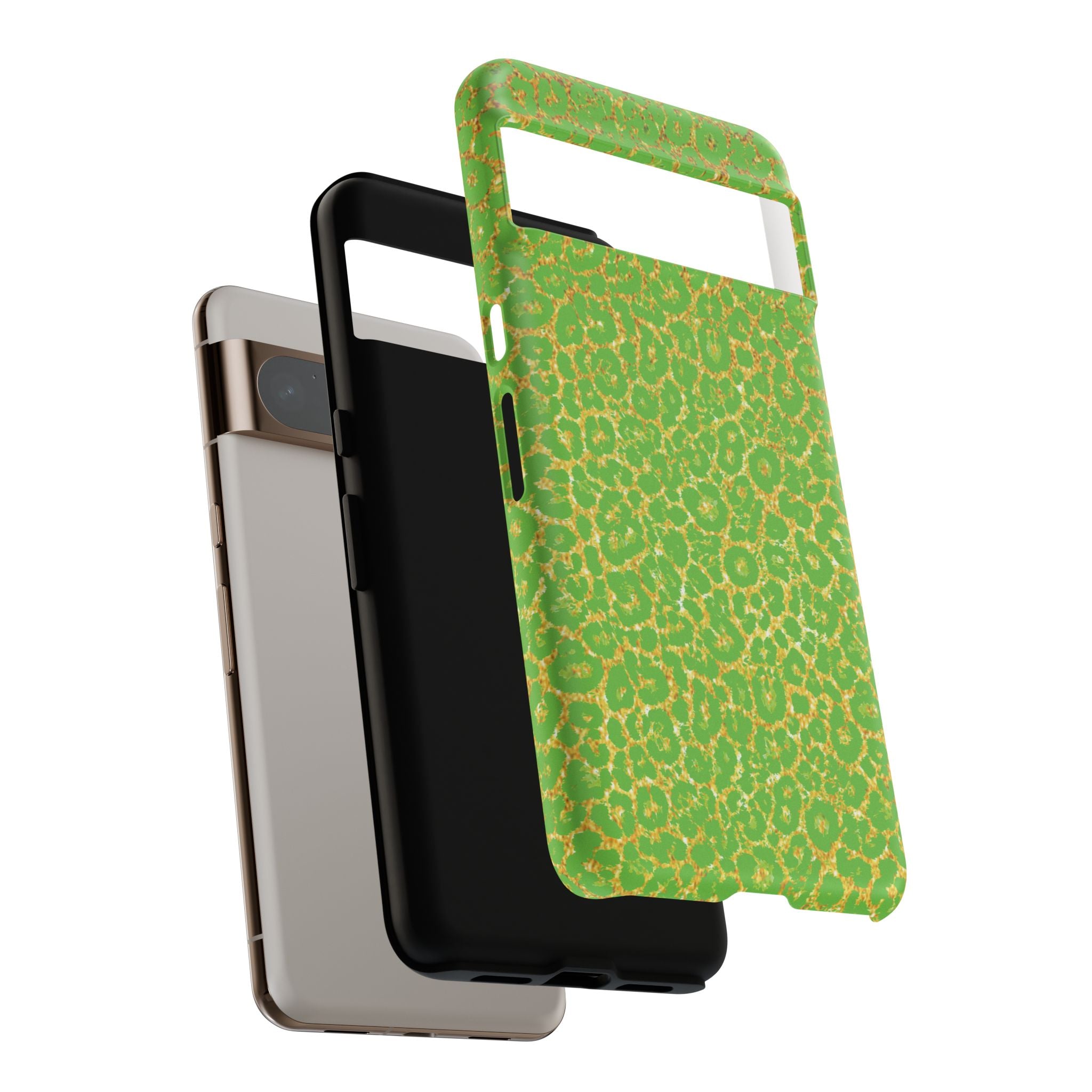 Neon Green Gold Leopard Tough Phone Case iPhone, Galaxy, or Google Pixel