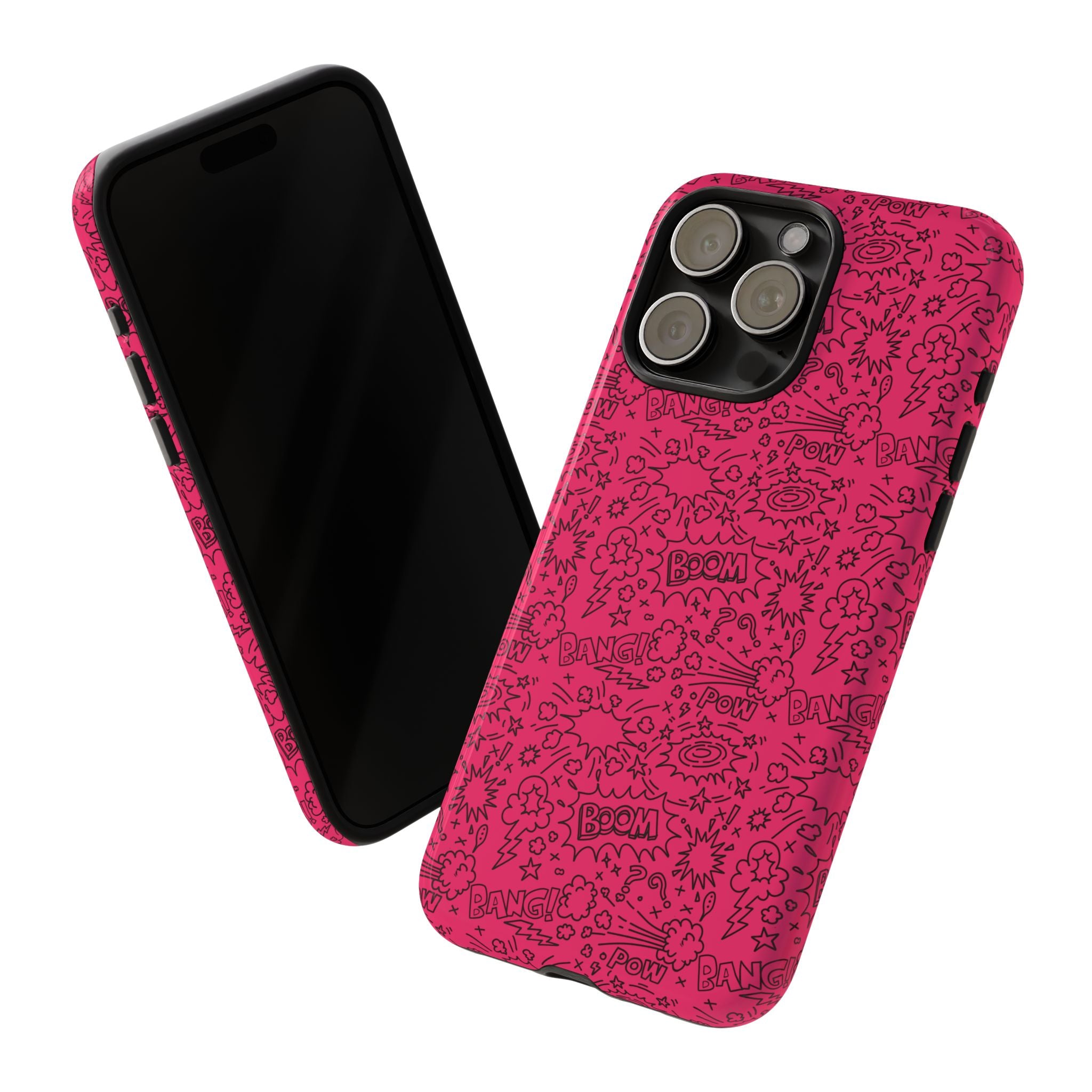 Pink Wow Tough Case for iPhone, Galaxy, or Google Pixel