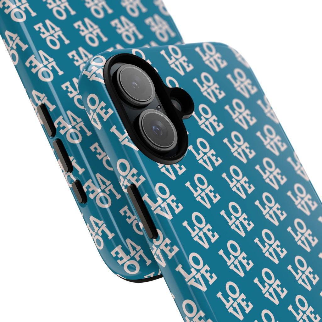 LOVE Teal Green Tough Phone Case iPhone, Galaxy, or Google Pixel