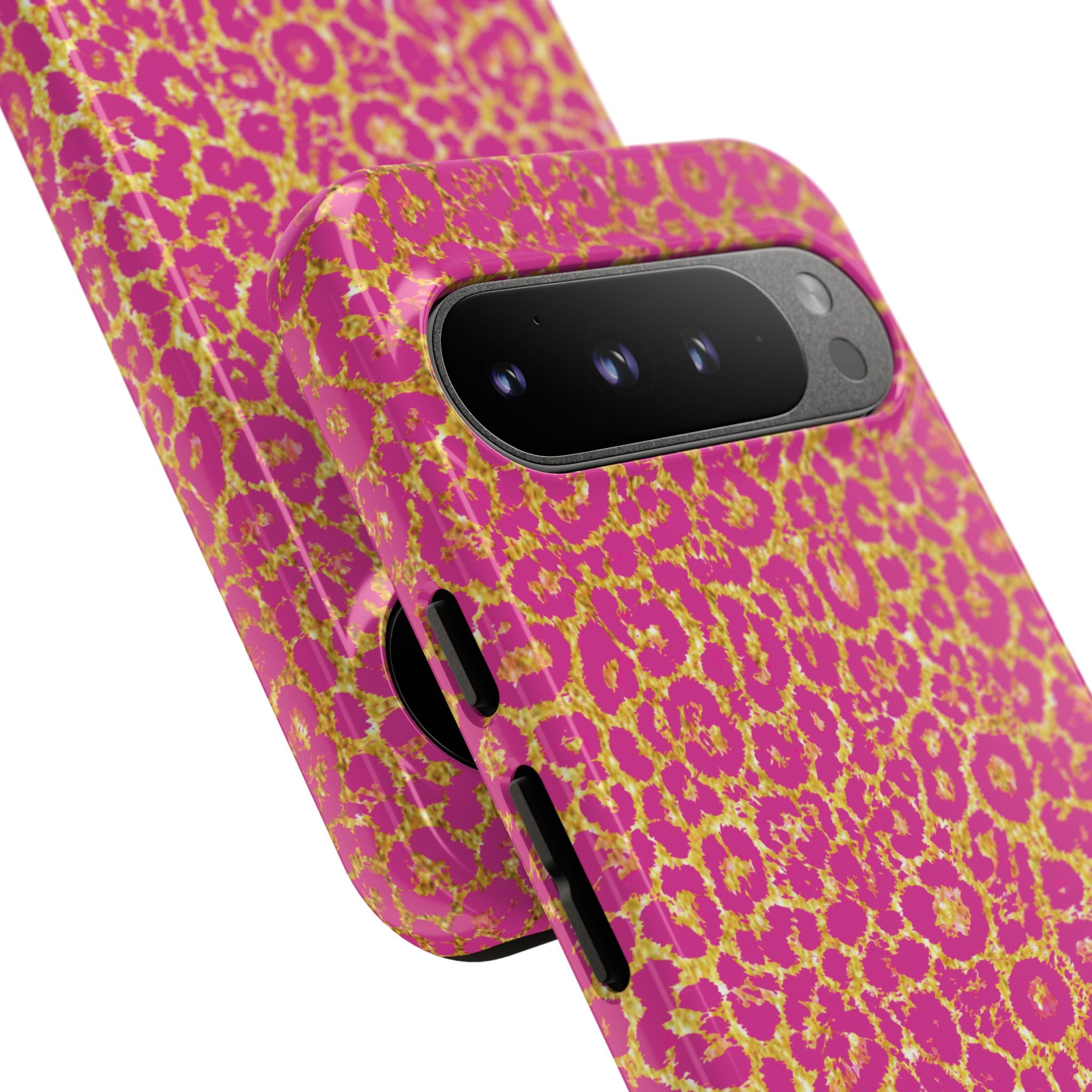 Pink Gold Leopard Tough Case for iPhone, Galaxy, or Google Pixel