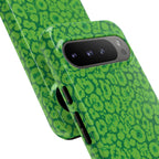 Neon Green Leopard Tough Phone Case for iPhone, Galaxy, or Google Pixel