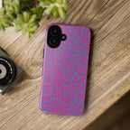 Pink Blue Leopard Tough Phone Case iPhone, Galaxy, or Google Pixel