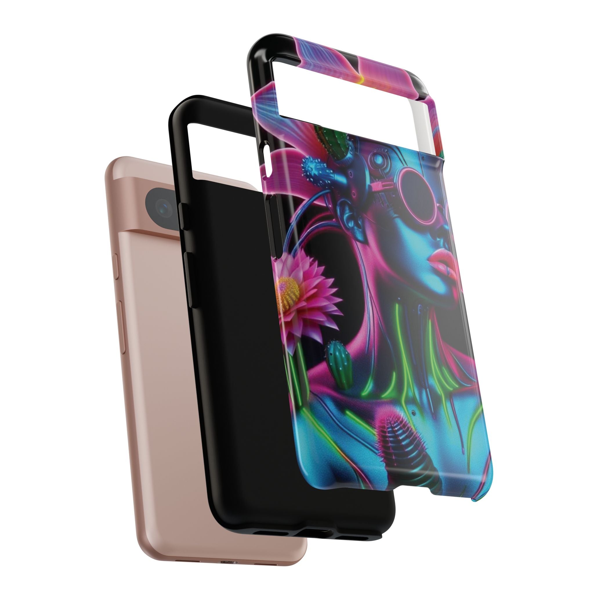 Neon Androgen Cactus Flower Tough Phone Case for iPhone, Galaxy, or Google Pixel