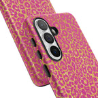 Pink Gold Leopard Tough Case for iPhone, Galaxy, or Google Pixel