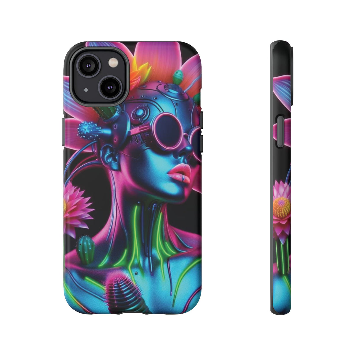 Neon Androgen Cactus Flower Tough Phone Case for iPhone, Galaxy, or Google Pixel