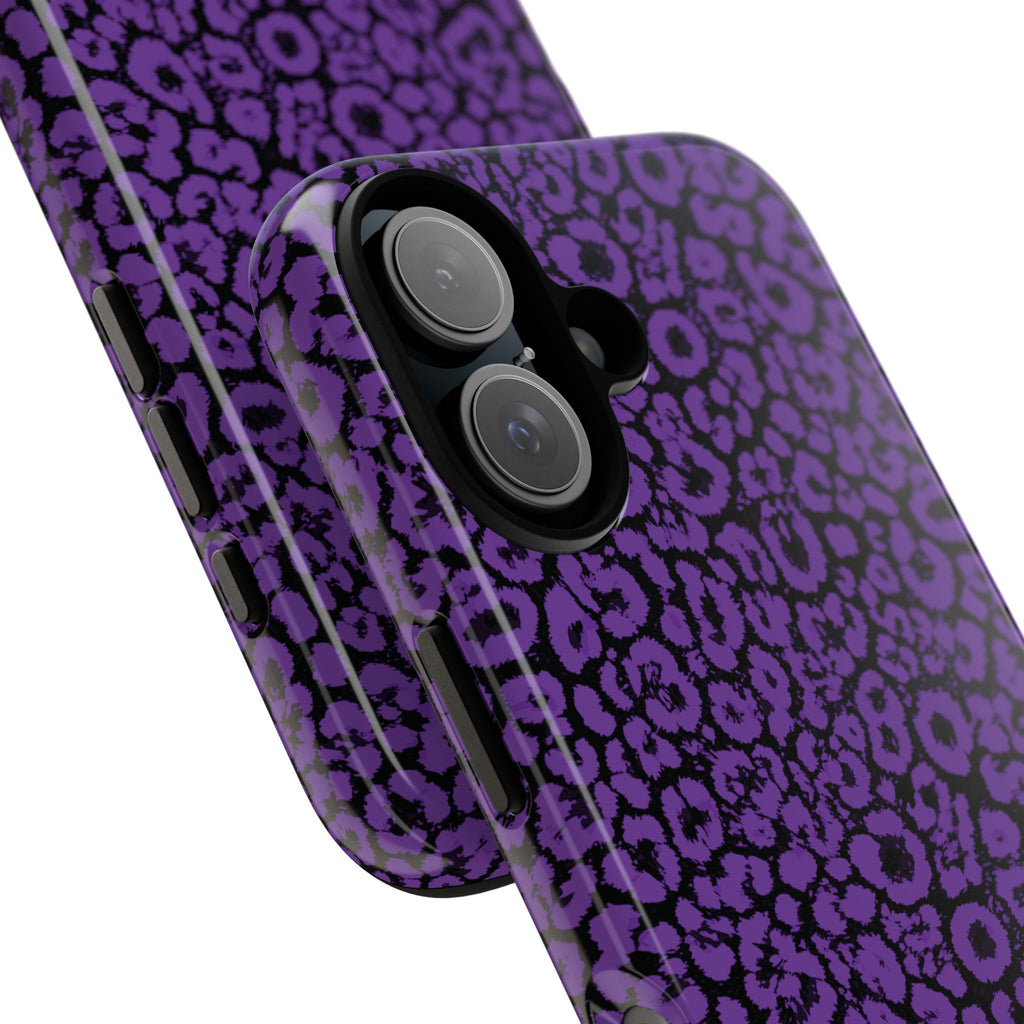 Purple Leopard Tough Case for iPhone, Galaxy or Google Pixel