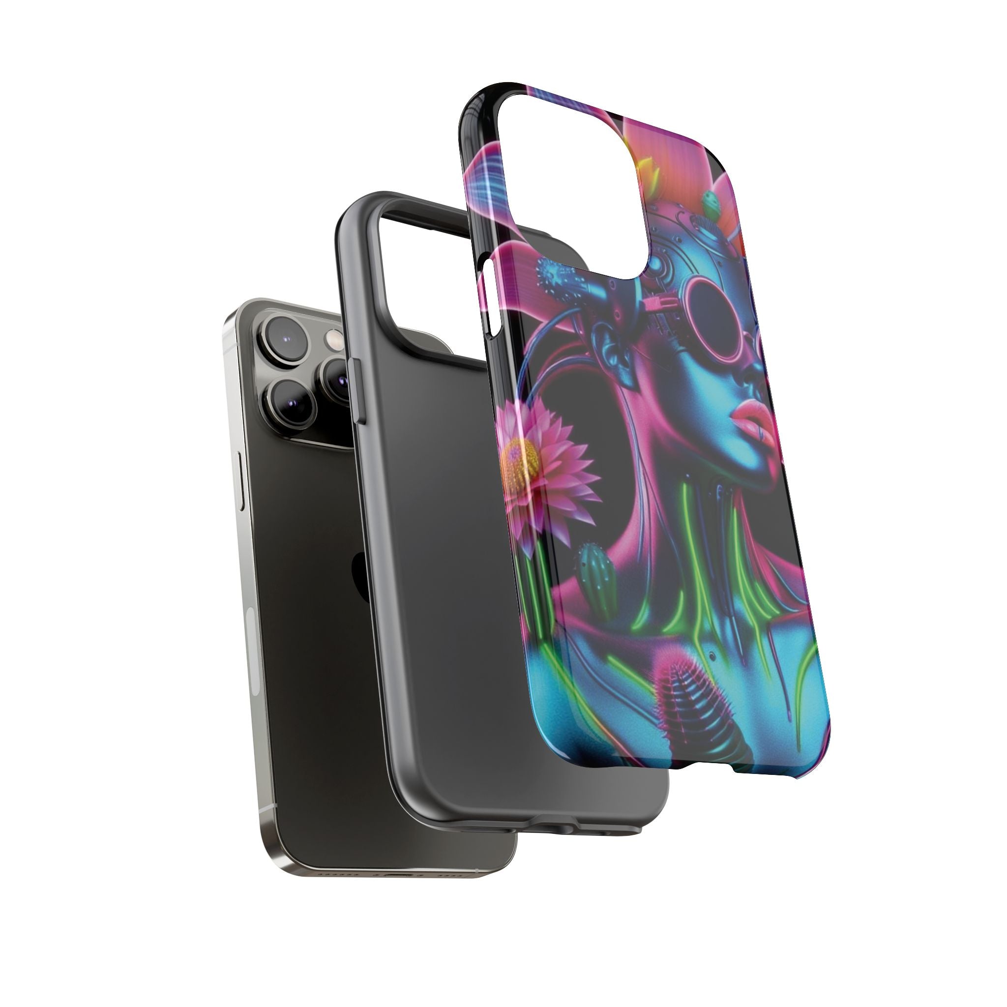 Neon Androgen Cactus Flower Tough Phone Case for iPhone, Galaxy, or Google Pixel