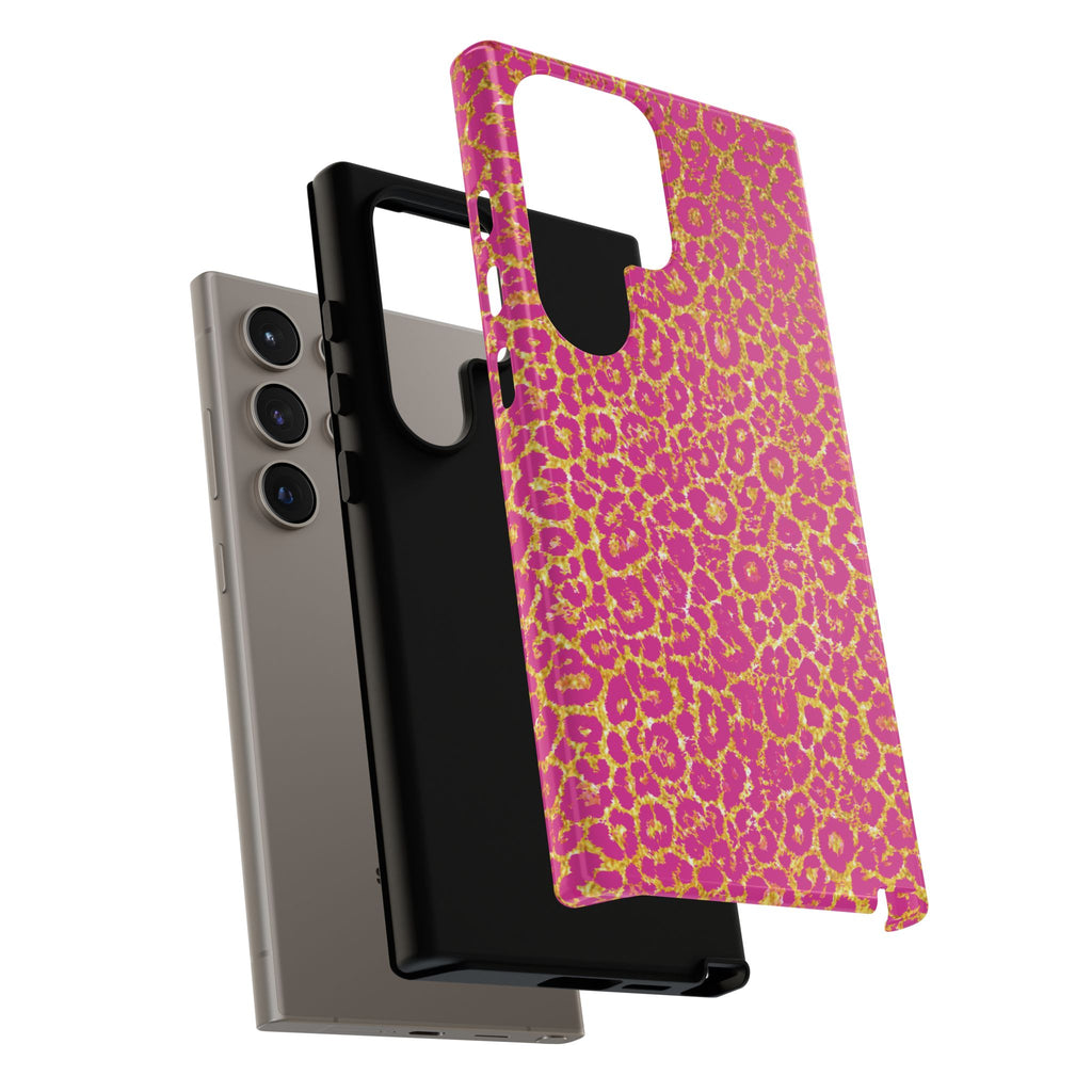 Pink Gold Leopard Tough Case for iPhone, Galaxy, or Google Pixel