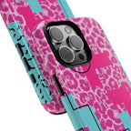 Retro Love Pink Leopard RG Tough Phone Case for iPhone, Galaxy, or Google Pixel
