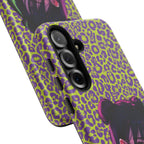 Purple Neon Lime Leopard Kz Tough Case for iPhone, Galaxy, or Google Pixel