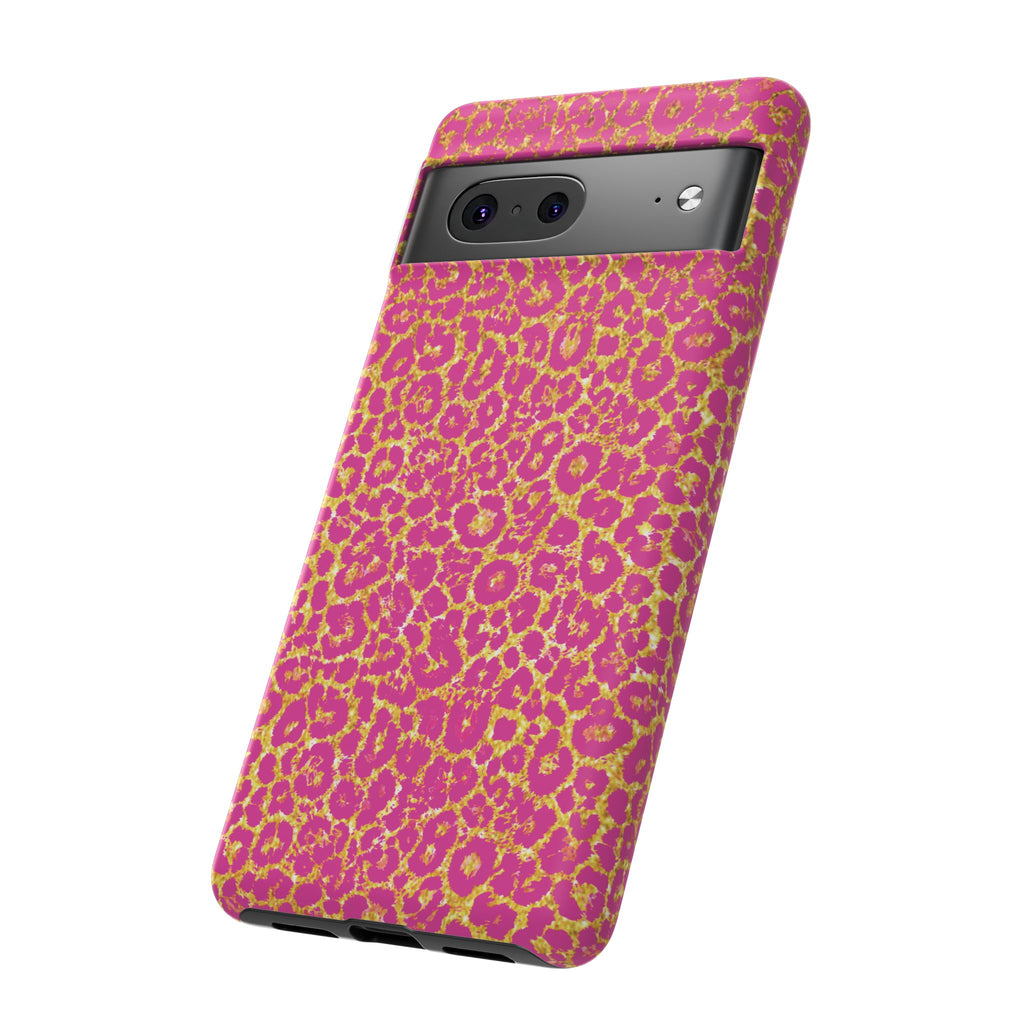 Pink Gold Leopard Tough Case for iPhone, Galaxy, or Google Pixel