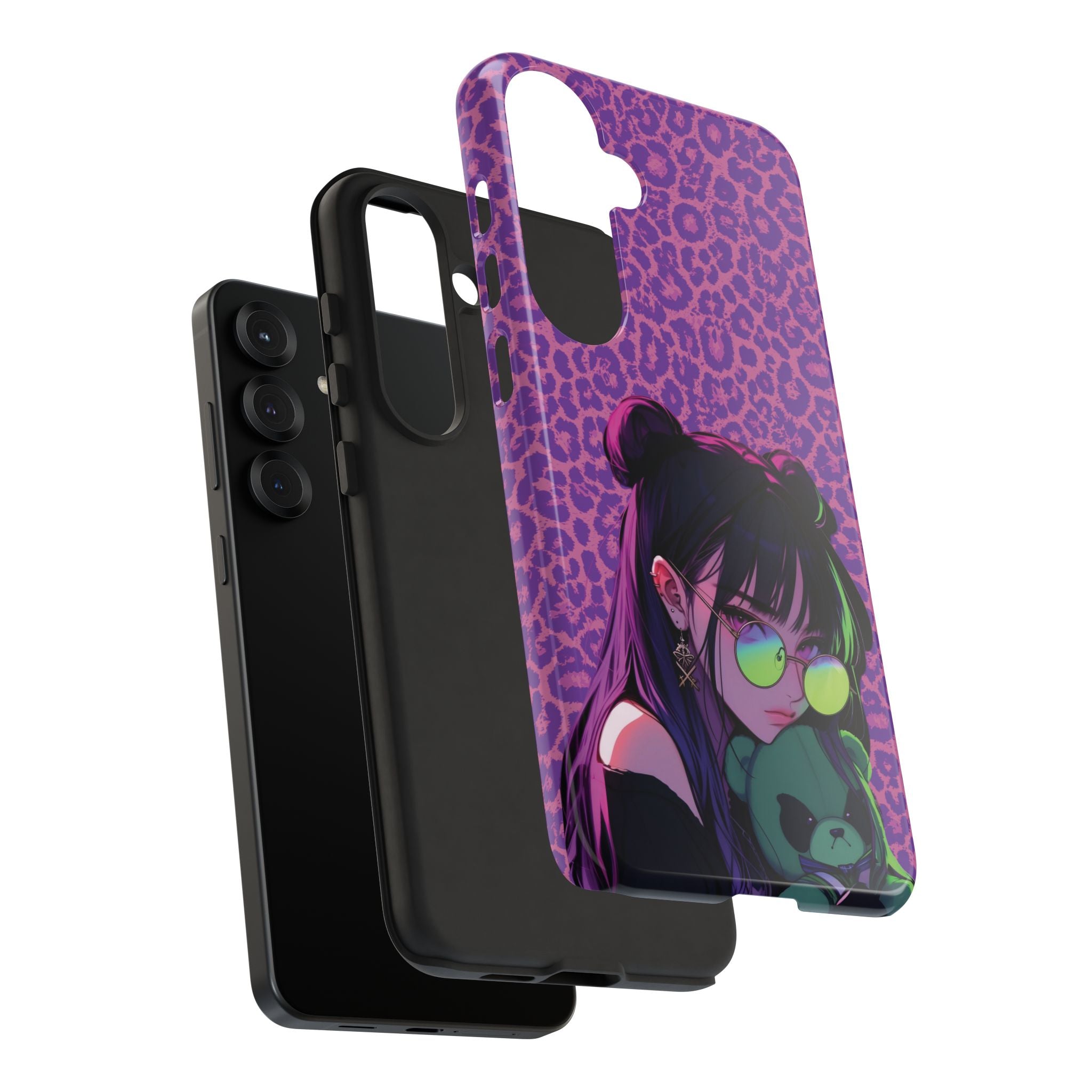 Purple Pink Leopard Kz iPhone, Galaxy and Google Tough Cases
