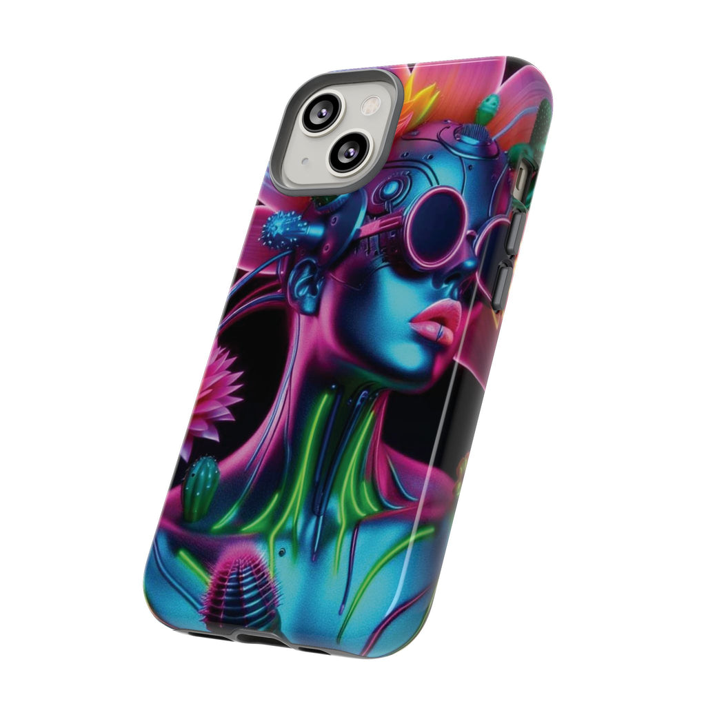 Neon Androgen Cactus Flower Tough Phone Case for iPhone, Galaxy, or Google Pixel