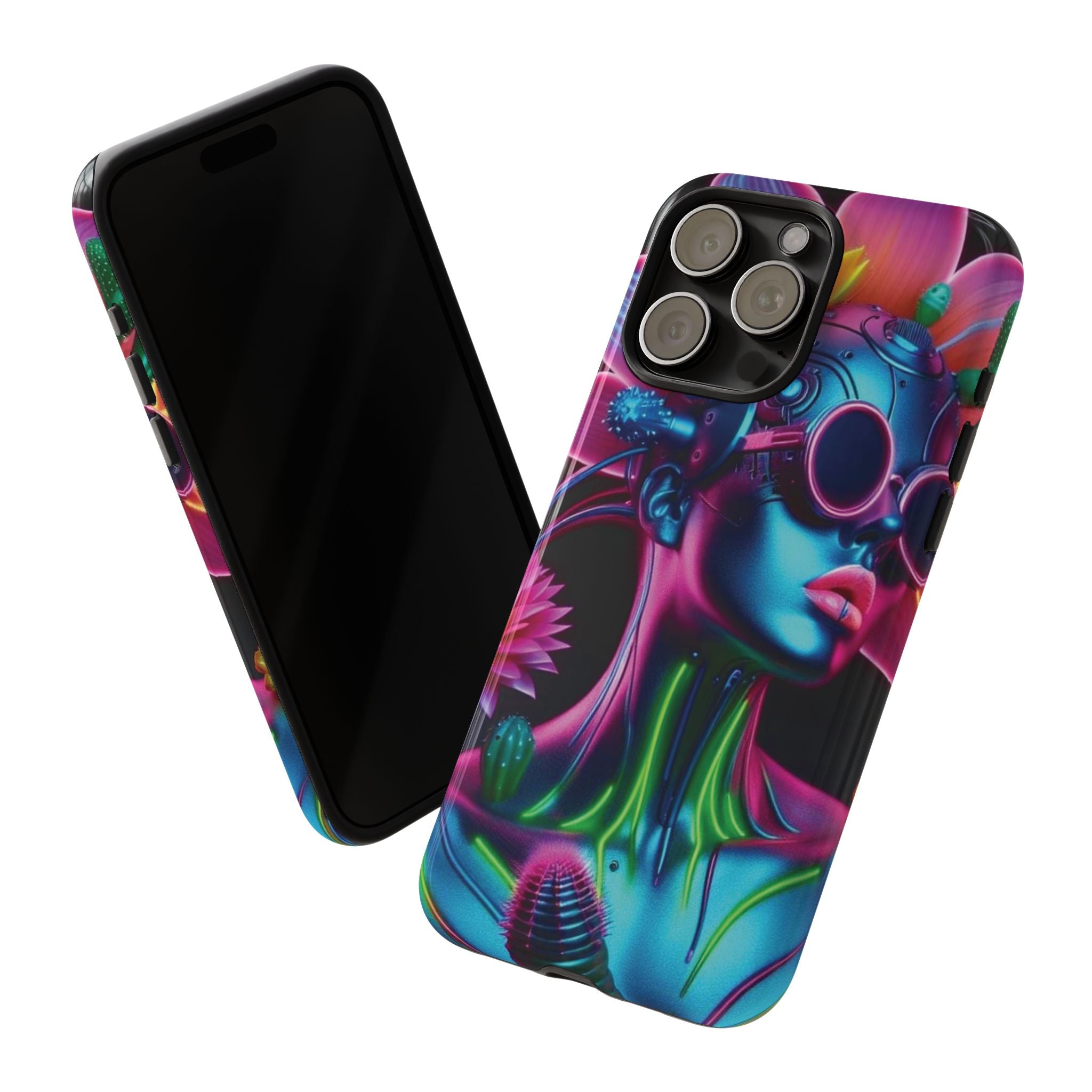Neon Androgen Cactus Flower Tough Phone Case for iPhone, Galaxy, or Google Pixel