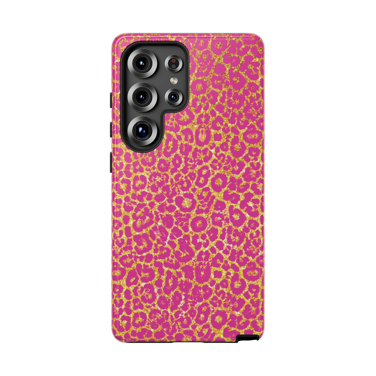 Pink Gold Leopard Tough Case for iPhone, Galaxy, or Google Pixel