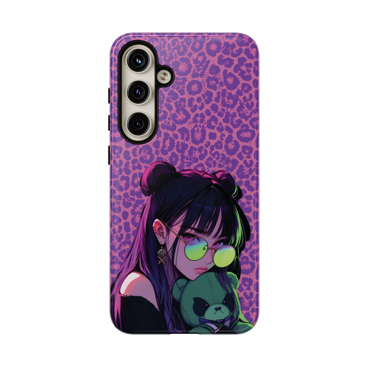 Purple Pink Leopard Kz iPhone, Galaxy and Google Tough Cases