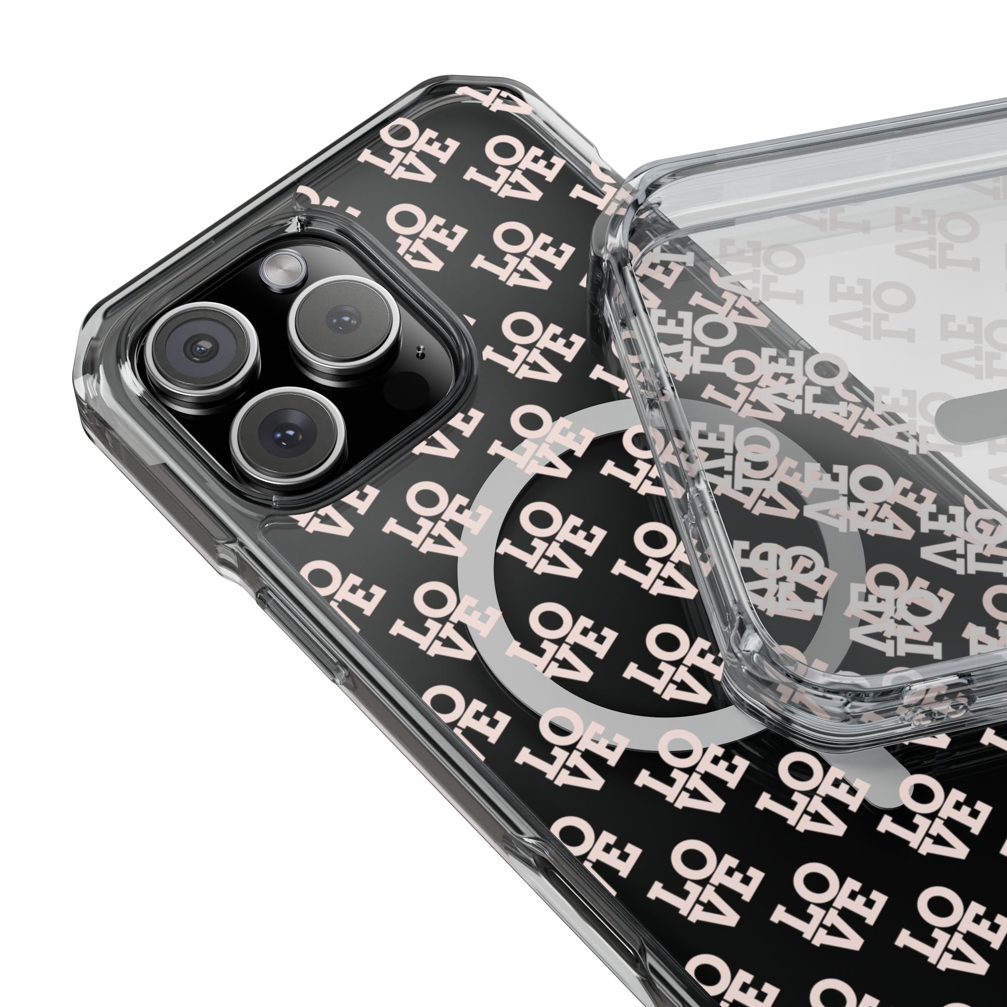 LOVE Magnetic iPhone 14, 15, 16 Series Clear Impact Cases