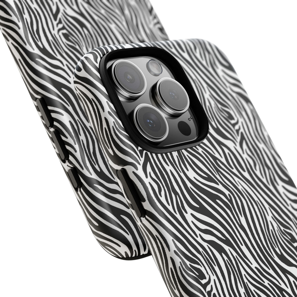 Black and White Zebra Print Tough Case iPhone, Galaxy and Google Pixel