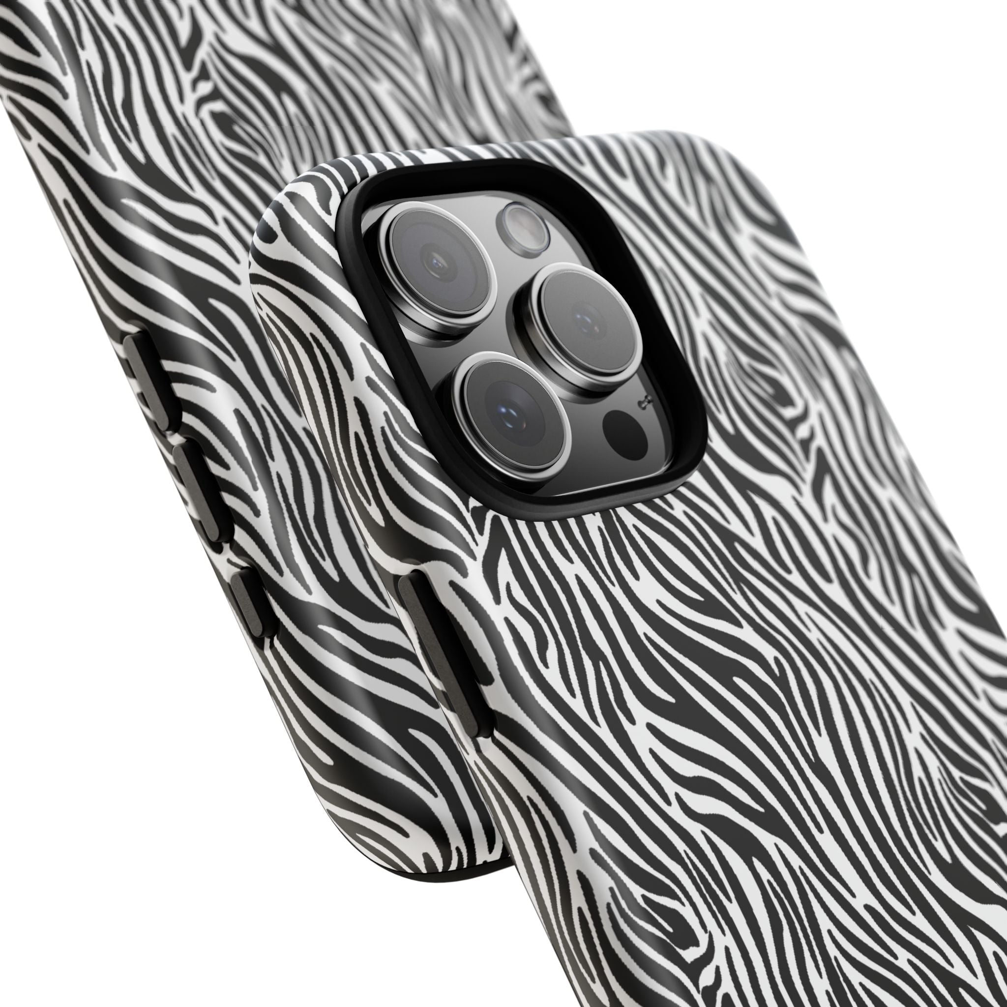 Black and White Zebra Print Tough Case iPhone, Galaxy and Google Pixel