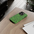 Neon Green Zebra Tough Phone Case iPhone, Galaxy, or Google Pixel