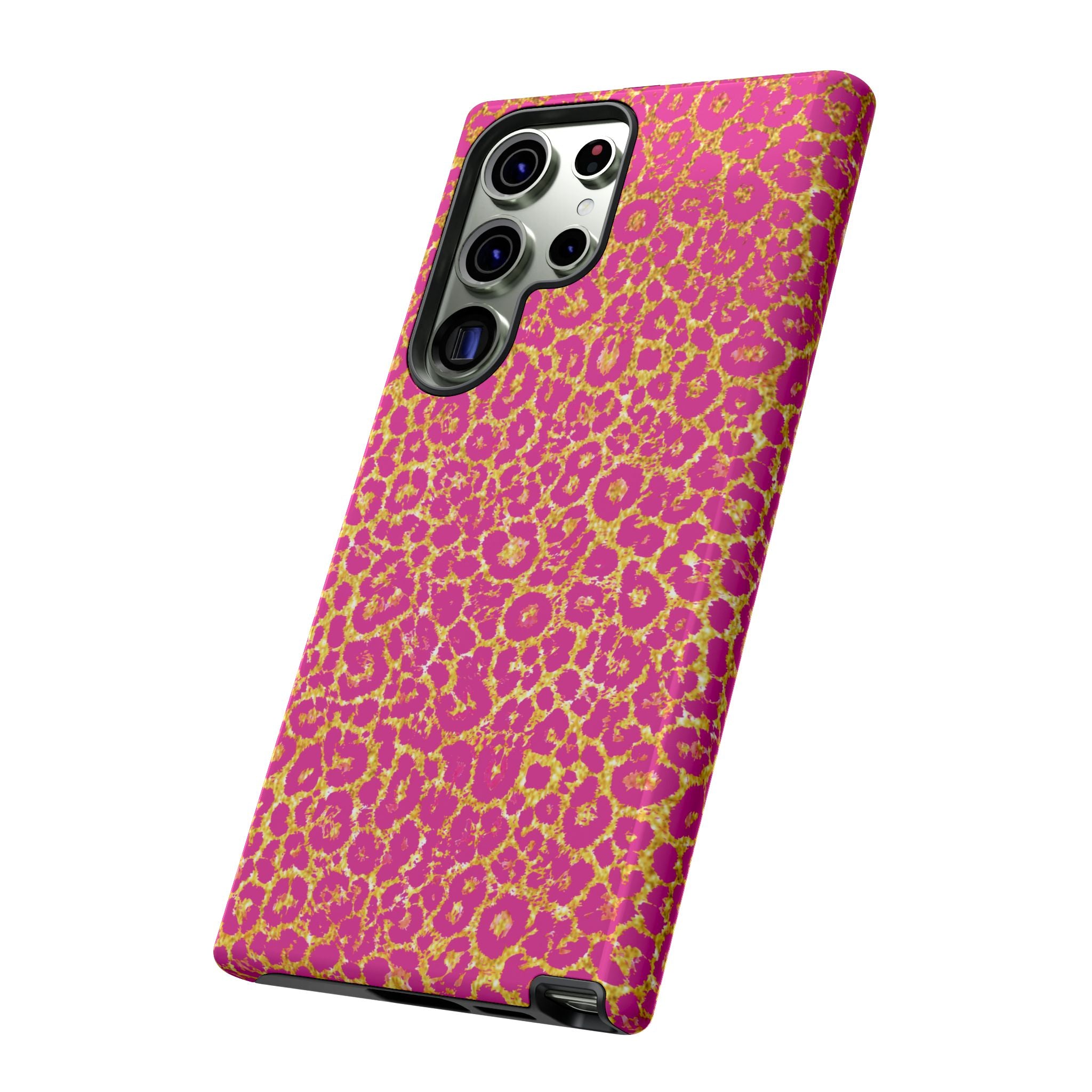 Pink Gold Leopard Tough Case for iPhone, Galaxy, or Google Pixel