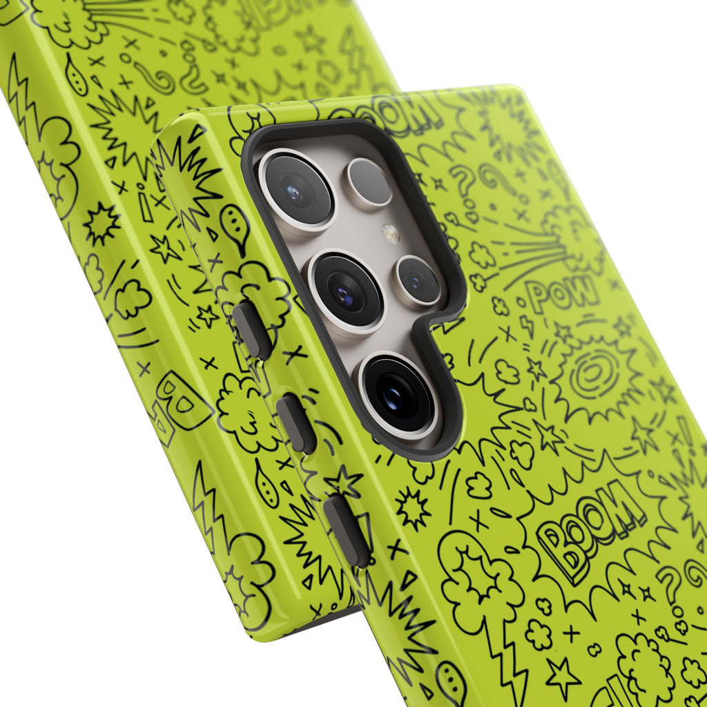 Neon Lime Wow Tough Case for iPhone, Galaxy, or Google Pixel