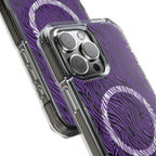 Purple Zebra Magnetic iPhone 14, 15, 16 Series Clear Impact Cases