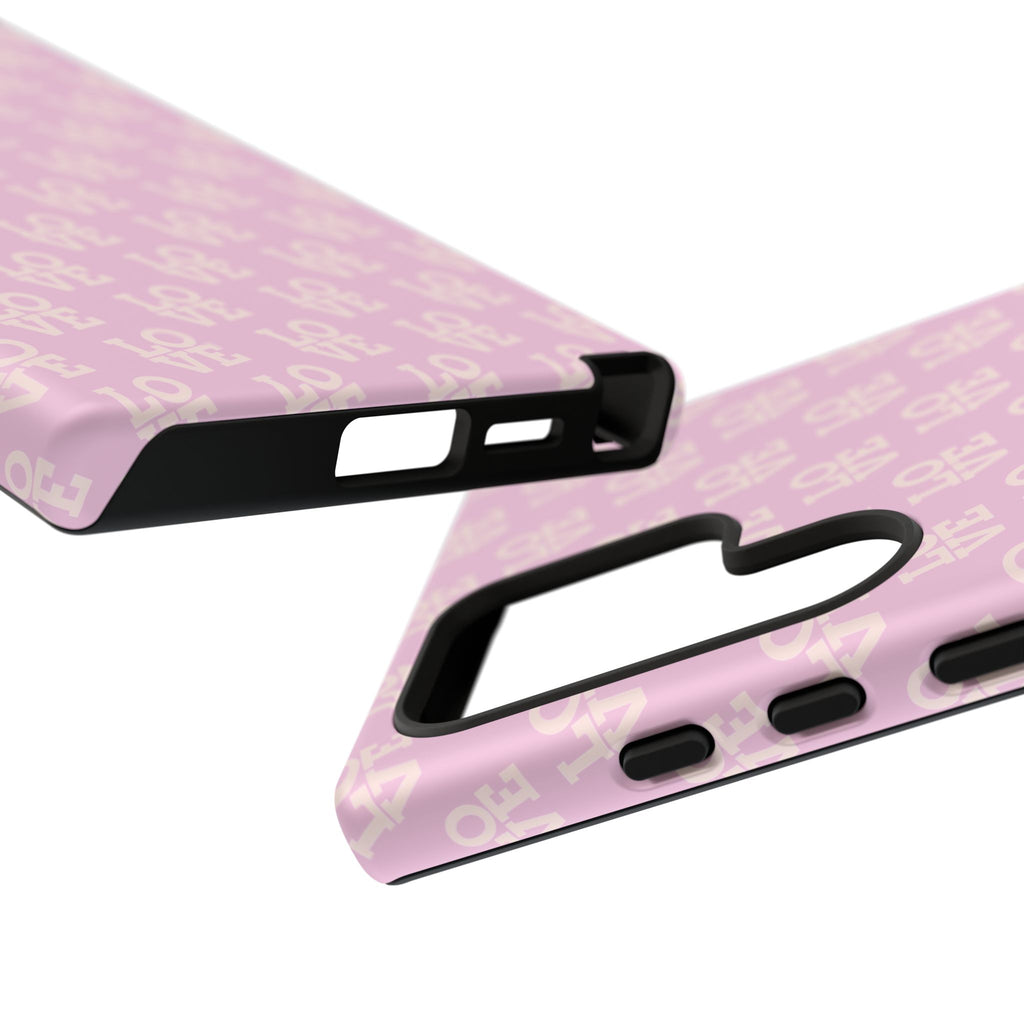 LOVE Pink Tough Phone Case for iPhone, Galaxy, or Google Pixel
