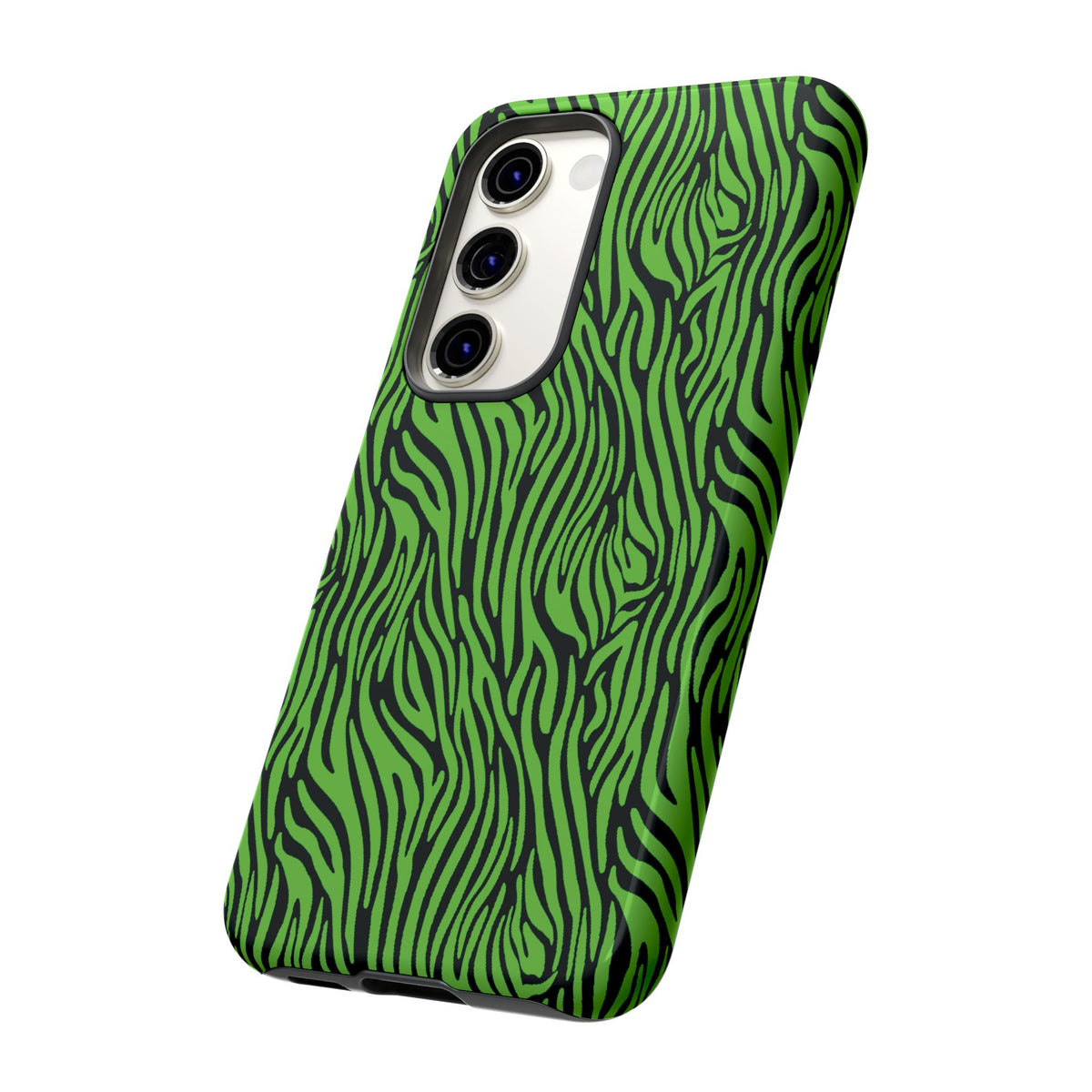 Neon Green Zebra Tough Phone Case iPhone, Galaxy, or Google Pixel