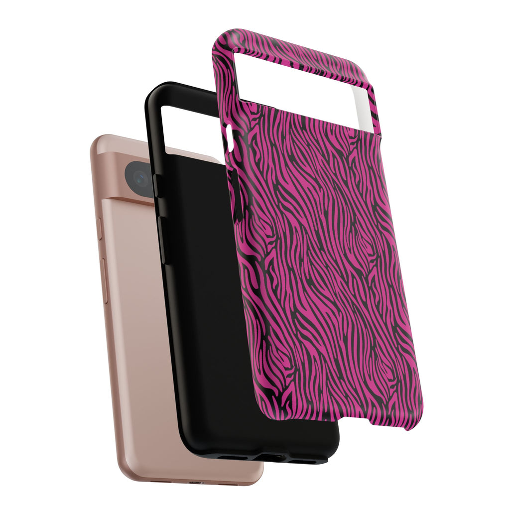 Pink Zebra Tough Phone Case for iPhone, Galaxy, or Google Pixel
