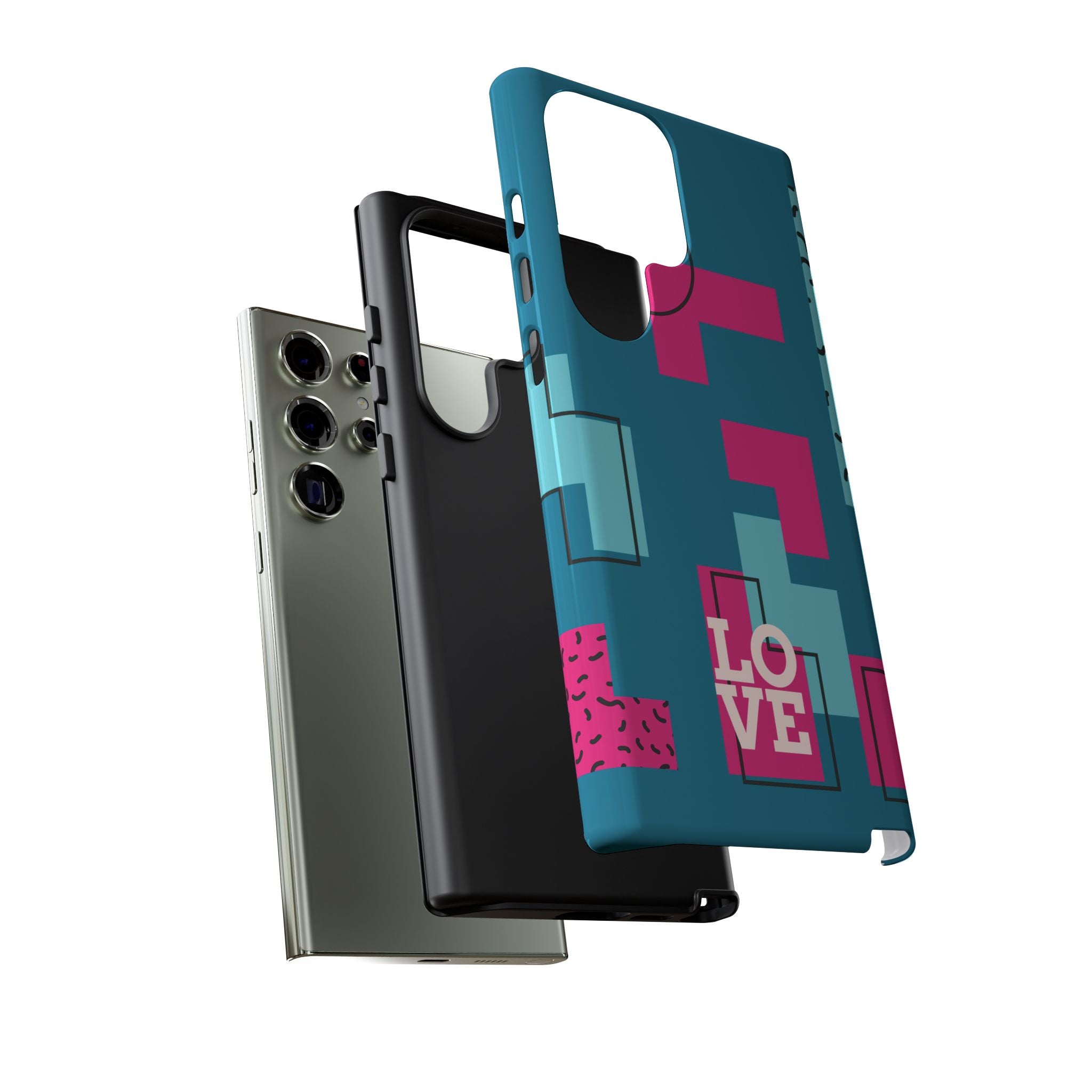 LOVE Teal Green Tough Phone Case for iPhone, Galaxy, or Google Pixel