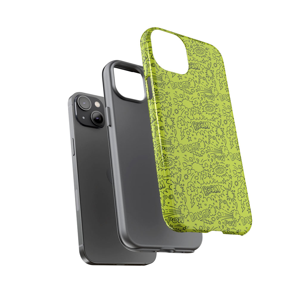 Neon Lime Wow Tough Case for iPhone, Galaxy, or Google Pixel