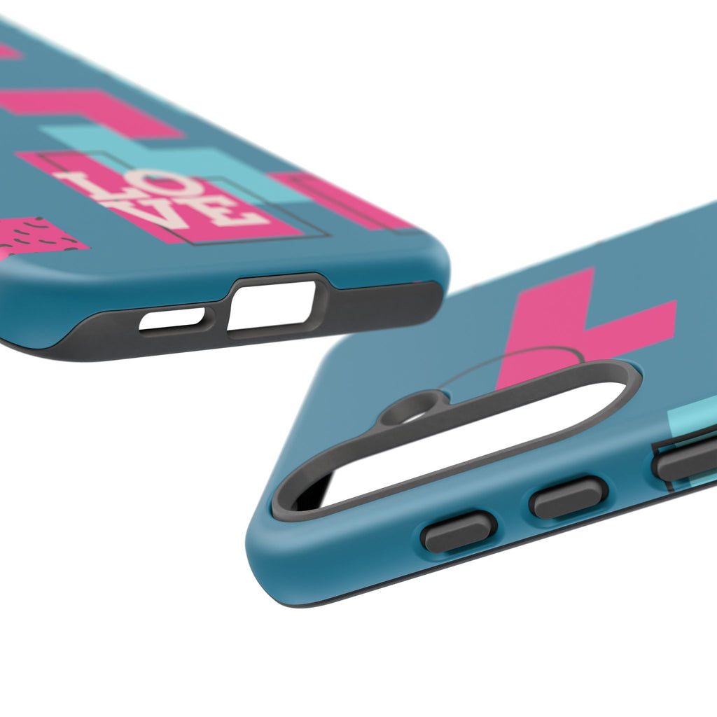 LOVE Teal Green Tough Phone Case for iPhone, Galaxy, or Google Pixel