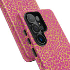Pink Gold Leopard Tough Case for iPhone, Galaxy, or Google Pixel