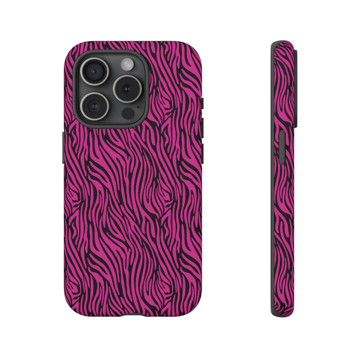 Pink Zebra Tough Phone Case for iPhone, Galaxy, or Google Pixel