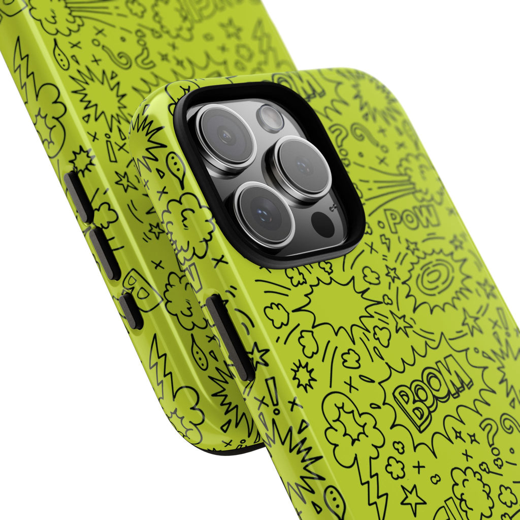 Neon Lime Wow Tough Case for iPhone, Galaxy, or Google Pixel