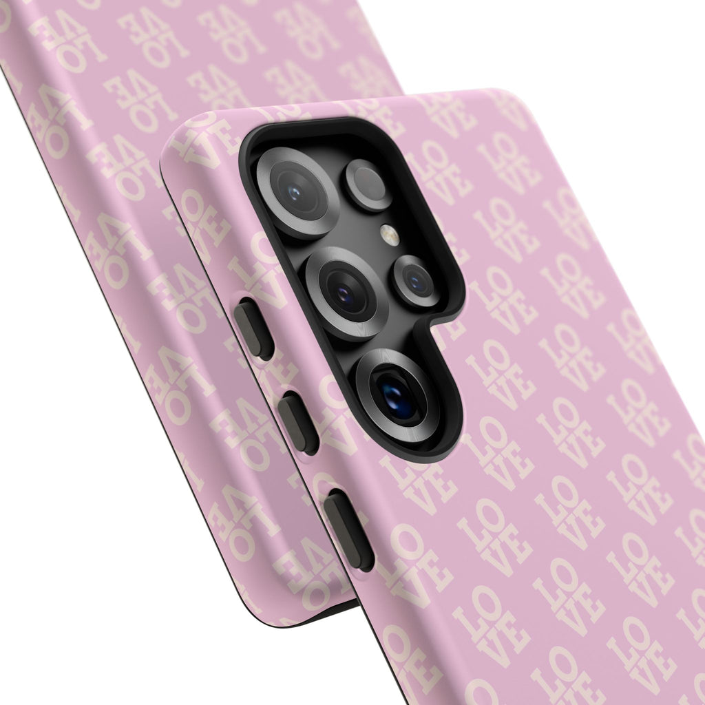 LOVE Pink Tough Phone Case for iPhone, Galaxy, or Google Pixel