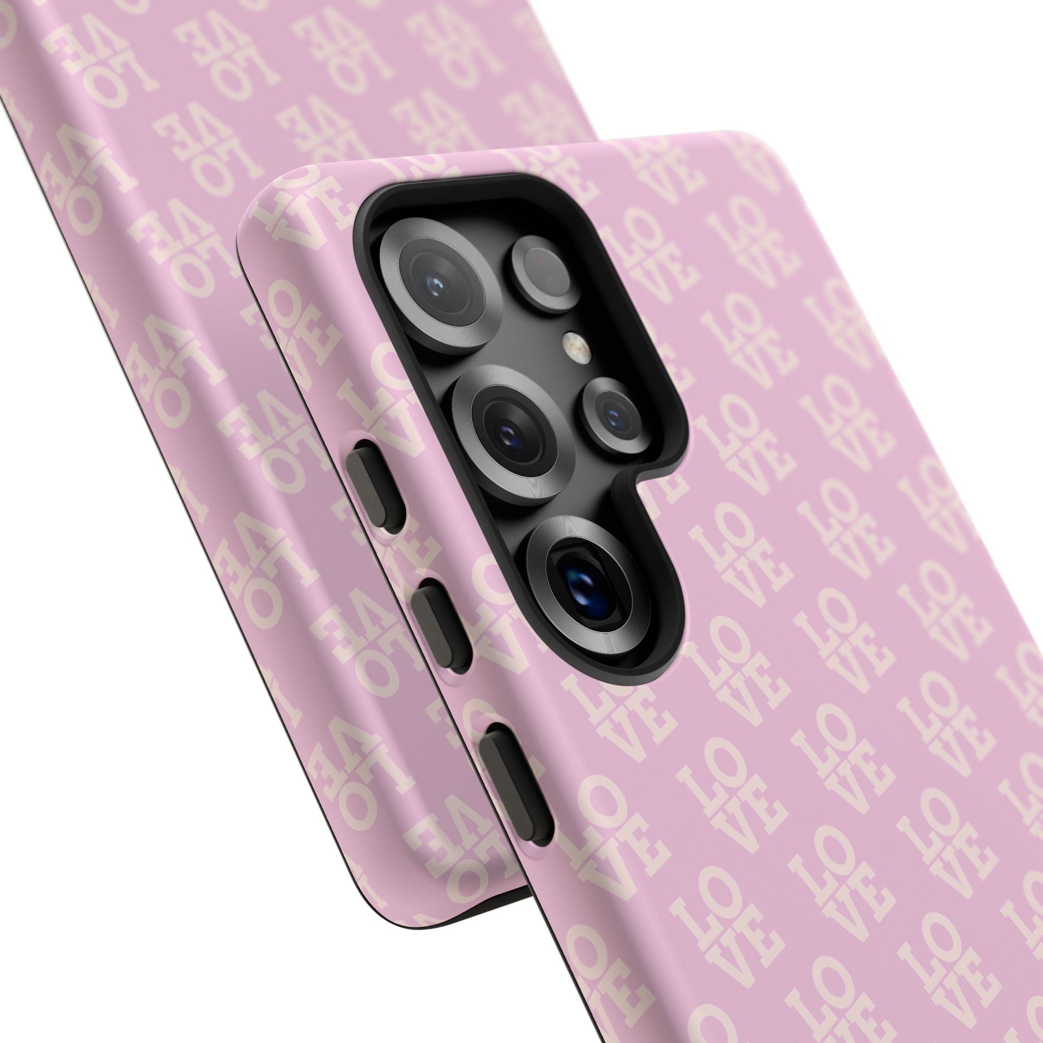 LOVE Pink Tough Phone Case for iPhone, Galaxy, or Google Pixel
