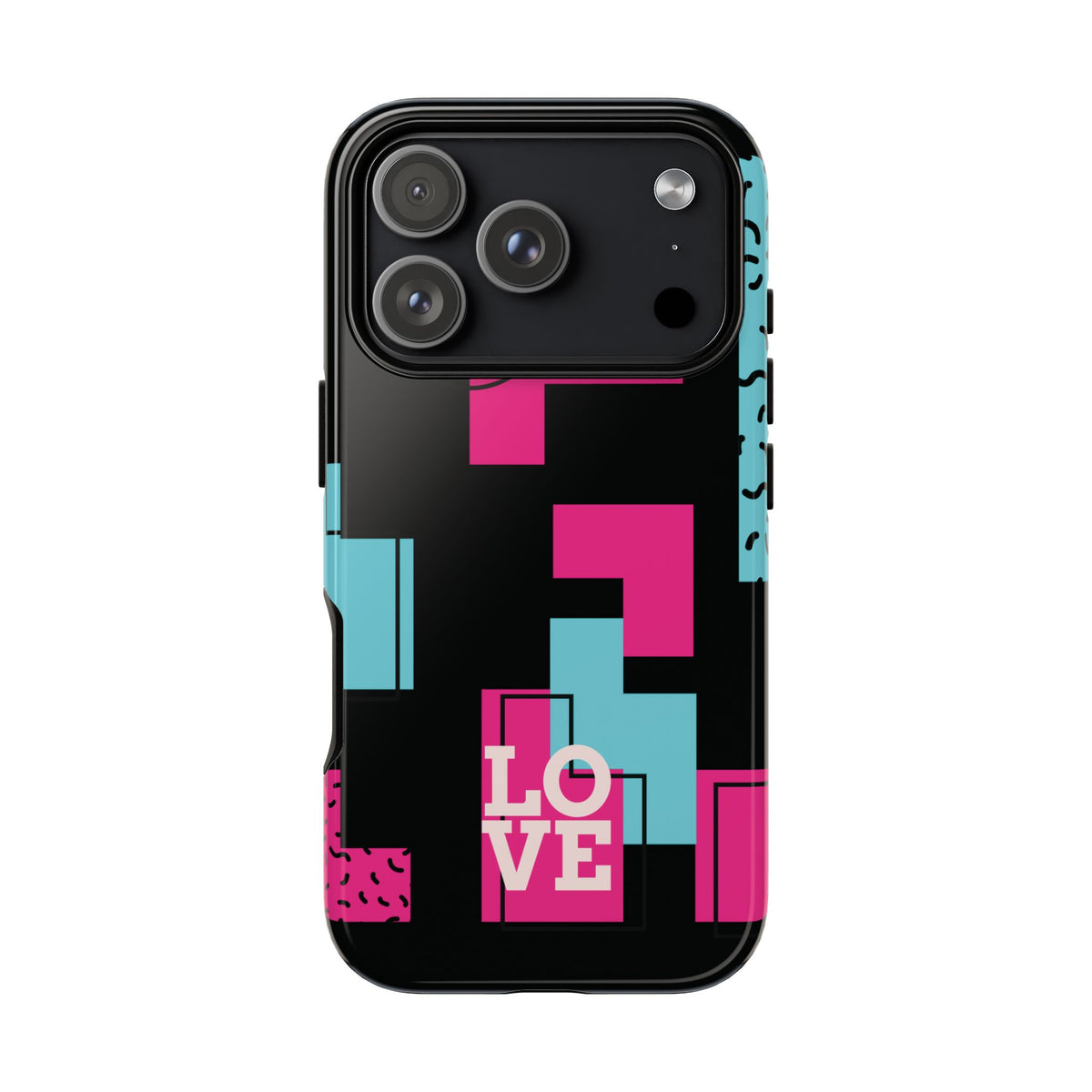 Retro Blocks LOVE Tough Case for iPhone, Galaxy or Google Pixel