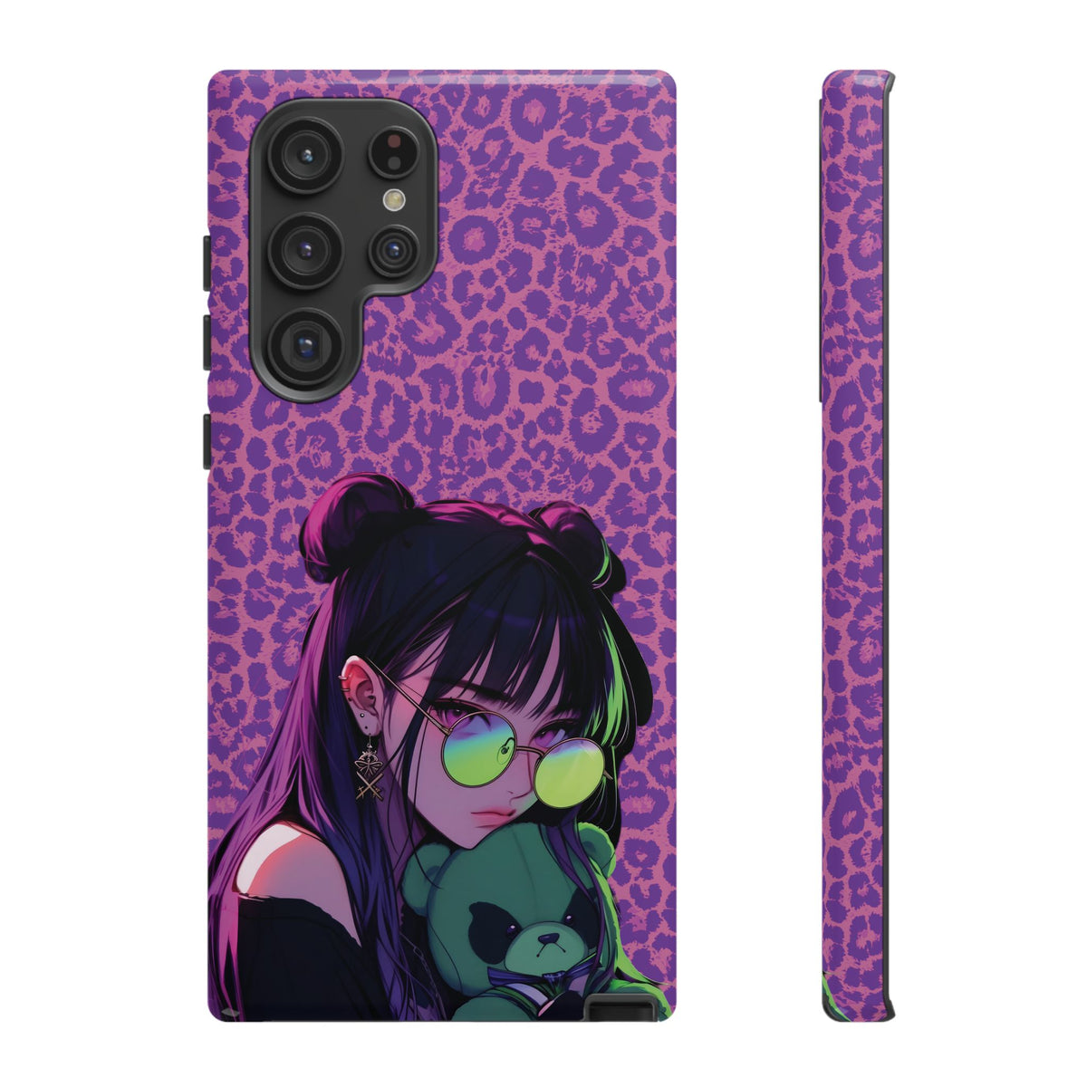 Purple Pink Leopard Kz iPhone, Galaxy and Google Tough Cases