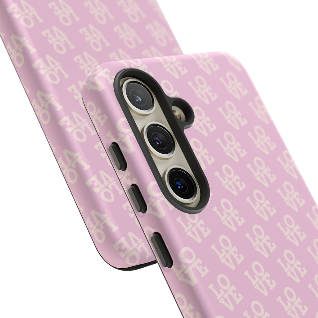 LOVE Pink Tough Phone Case for iPhone, Galaxy, or Google Pixel