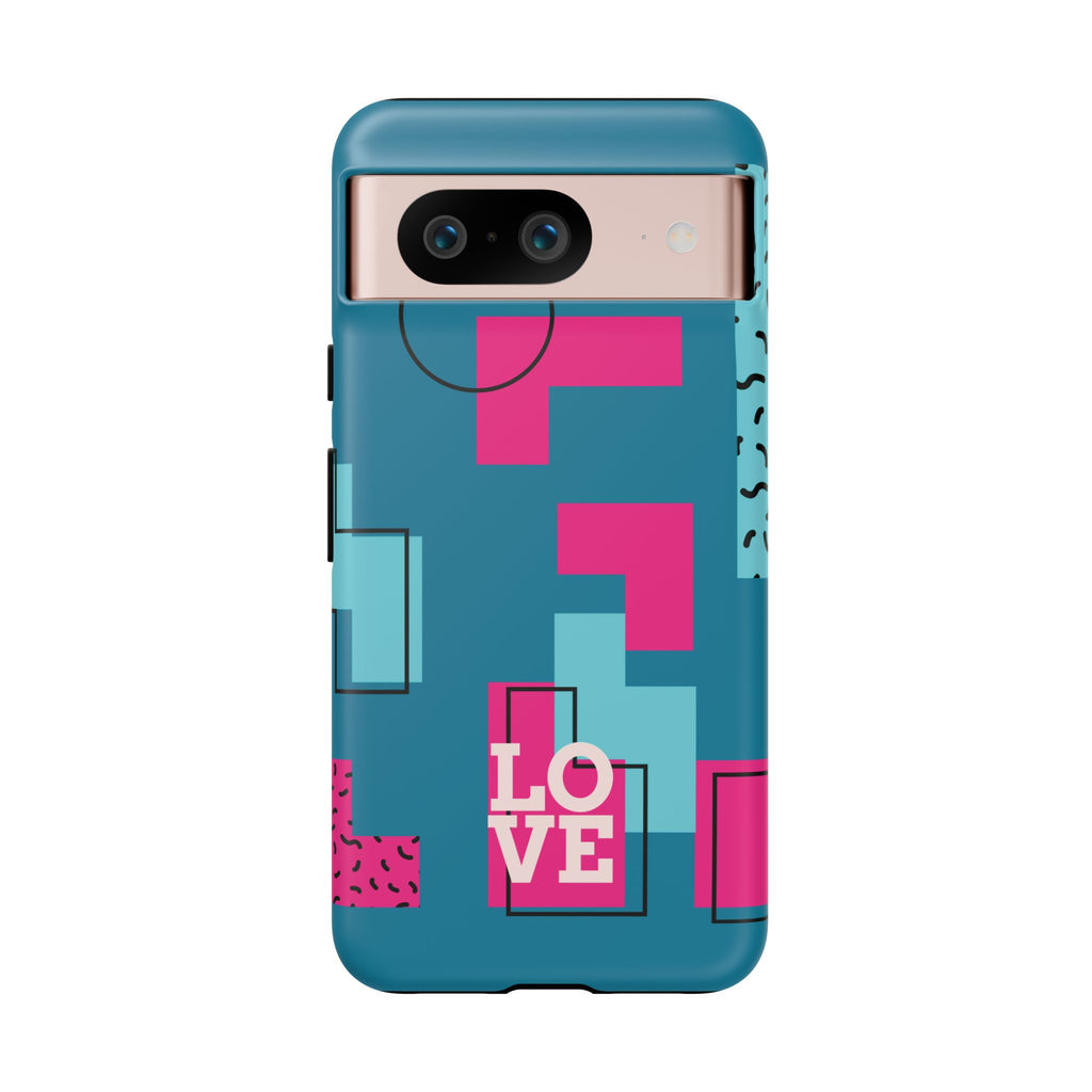 LOVE Teal Green Tough Phone Case for iPhone, Galaxy, or Google Pixel